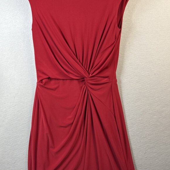 Lauren Ralph Lauren Faux Wrap Career Dress Sleeveless Red‎ Size 10 Office Siren - Picture 1 of 14